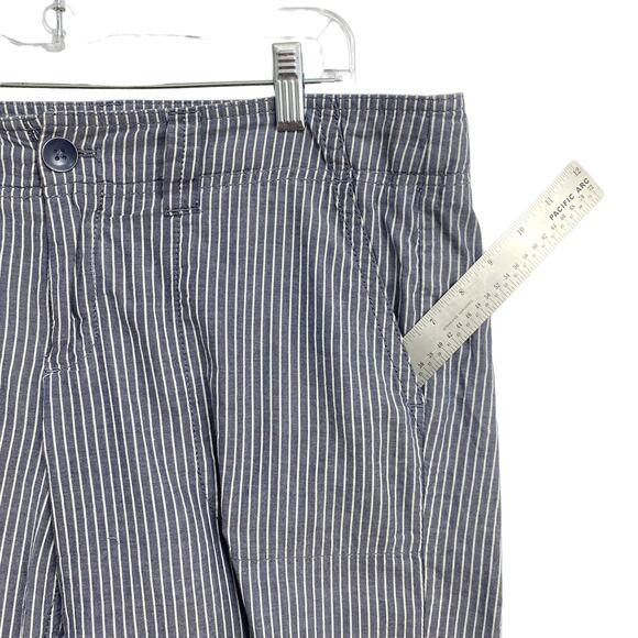 Gap Stripe Pants Womens Size 12 Gray Hip Slung Fit Flared Leg Slash Pockets - Picture 4 of 12